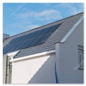 Tetto con pannelli fotovoltaici di ultima generazione