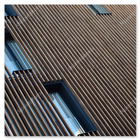 Dettaglio facciata con rivestimento in legno